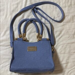 Bebe Embossed Blue Shoulder Bag
